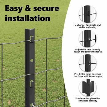 Metall Eurozaun Set aus 2 Grau Metall 25 x 1,2 m Langlebig