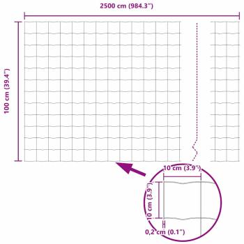 Gartenzaunset 2er Set Grau Pulverbeschichteter Stahl 25 x 1 m