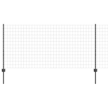 Gartenzaunset Set aus 2 Grau Pulverbeschichteter Stahl 10 x 1 m