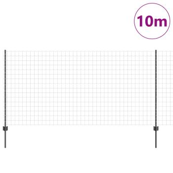 Euro Zaun Set mit 2 Grau Metall 10 x 1,2 m Langlebig