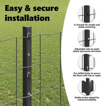 Euro Zaun Set mit 2 Grau Metall 10 x 1,2 m Langlebig