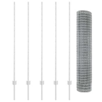 Gartenzaun-Set 2er Set Verzinkter Stahl Groß Langlebig