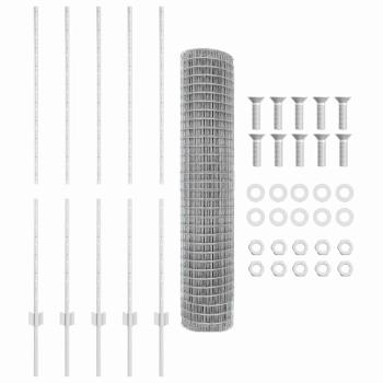 Gartenzaun-Set 2er Set Verzinkter Stahl Groß Langlebig
