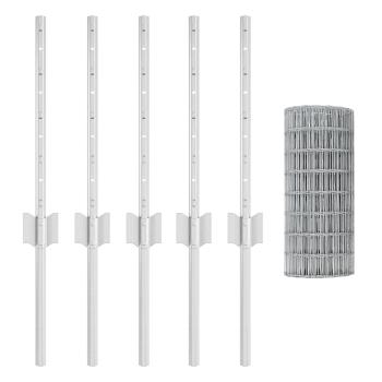 Set für Gartenzaun 2er Set Verzinkter Stahl 10 Meter lang