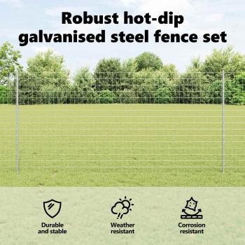 Gartenzaunrollen Set 2er Set Verzinkter Stahl 10 x 1,2 m