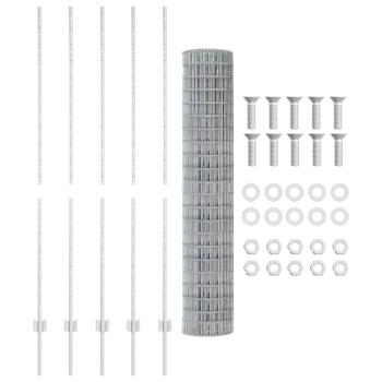 Gartenzaunset Set aus 2 Verzinkter Stahl 10x1,5 m Langlebig