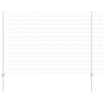Eurozaun mit Pfosten 10 x 1,6 m Verzinkter Stahl Silber Netz
