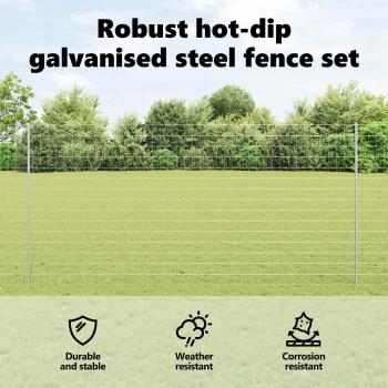 Gartenzaunrollen-Set Set aus 2 Verzinkter Stahl 10 x 1,5 m Robust