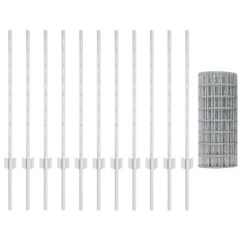 Gartenzaun Set Set aus 2 Verzinkt Verzinkter Stahl 25 x 0,8 m