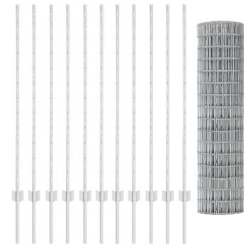 Euro Zaun Set Set von 2 Warmverzinkter Stahl Groß Robust