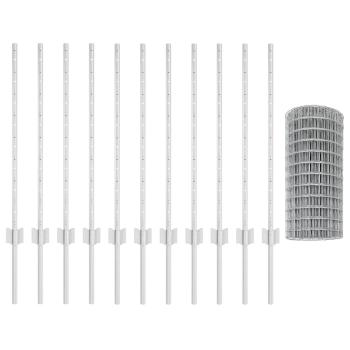 Euro-Zaun-Set Set mit 2 Verzinkt Verzinkter Stahl 25 x 0.8 m