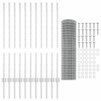 Gartenzaun Set 2er Set Verzinkter Stahl 25 x 1 m Langlebig