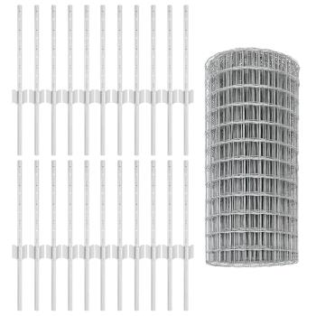 Euro-Zaun Set von 3 Verzinkter Stahl 50 x 0,4 m Robust
