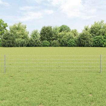 ARDEBO.de - Gartenzaun Set Set mit 3 Galvanisierter Stahl Mittel Erweiterbar