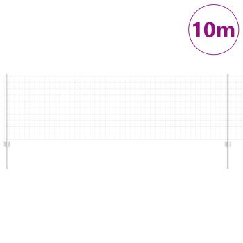 Euro-Zaun mit Pfosten 10 x 0,8 m Verzinkter Stahl Silber Netz
