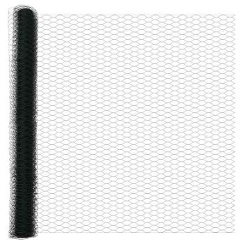 Gartenzaun-Set Set aus 2 Grün Metall, Kunststoff 25 x 1,5 m