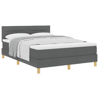 ARDEBO.de - Boxspringbett mit Matratze Dunkelgrau 160x200 cm Stoff