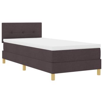 Boxspringbett mit Matratze Dunkelbraun 90x200 cm Stoff