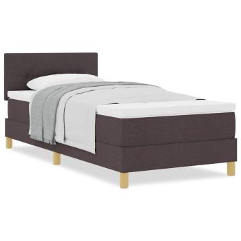 Boxspringbett mit Matratze Dunkelbraun 90x200 cm Stoff