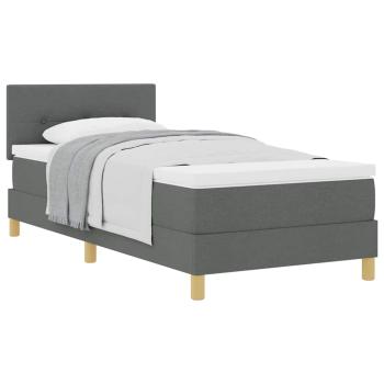 Boxspringbett mit Matratze Dunkelgrau 100x200 cm Stoff