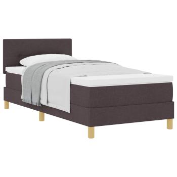 Boxspringbett mit Matratze Dunkelbraun 100x200 cm Stoff