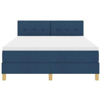 Boxspringbett mit Matratze Blau 140x190 cm Stoff