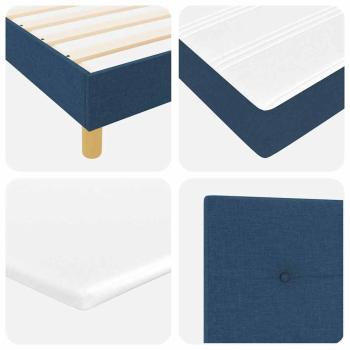 Boxspringbett mit Matratze Blau 140x190 cm Stoff