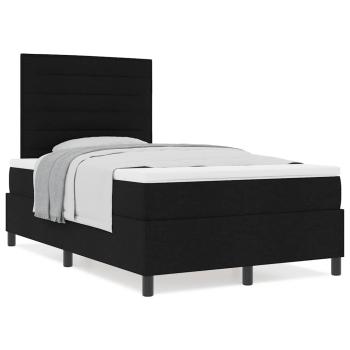 Boxspringbett mit Matratze Schwarz 120x200 cm Stoff