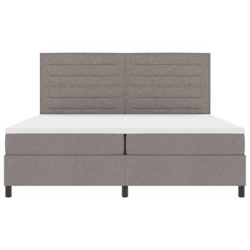 Taupe Boxspringbett mit Matratze 200x200 cm Stoff