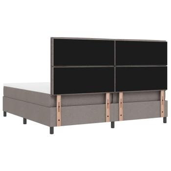Taupe Boxspringbett mit Matratze 200x200 cm Stoff