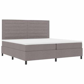 Taupe Boxspringbett mit Matratze 200x200 cm Stoff