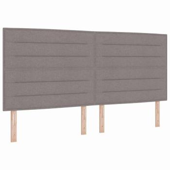Taupe Boxspringbett mit Matratze 200x200 cm Stoff