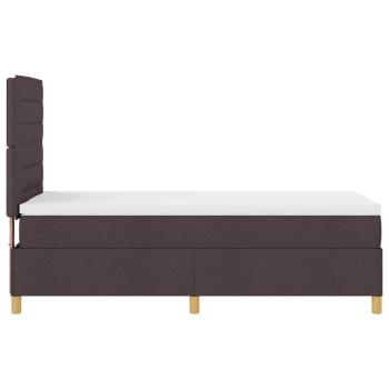Boxspringbett mit Matratze Dunkelbraun 100x200 cm Stoff
