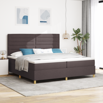 Boxspringbett mit Matratze Dunkelbraun 200x200 cm Stoff