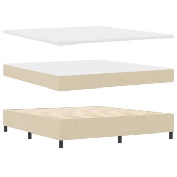 Boxspringbett mit Matratze & LED Creme 180x200 cm Stoff