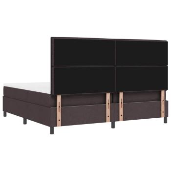 Boxspringbett mit Matratze & LED Dunkelbraun 200x200 cm Stoff