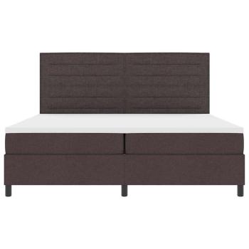 Boxspringbett mit Matratze & LED Dunkelbraun 200x200 cm Stoff