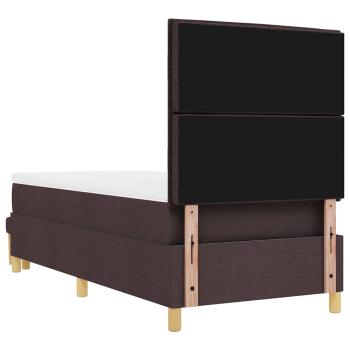 Boxspringbett mit Matratze & Bank Dunkelbraun 100x200 cm Stoff