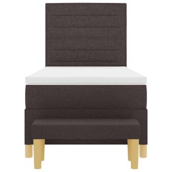 Boxspringbett mit Matratze & Bank Dunkelbraun 100x200 cm Stoff