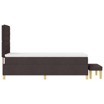 Boxspringbett mit Matratze & Bank Dunkelbraun 100x200 cm Stoff