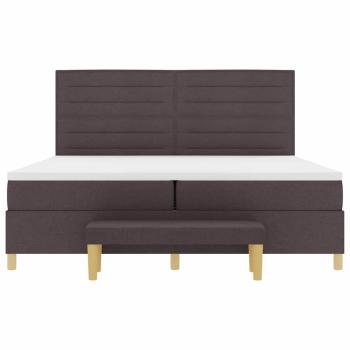 Boxspringbett mit Matratze & Bank Dunkelbraun 200x200 cm Stoff
