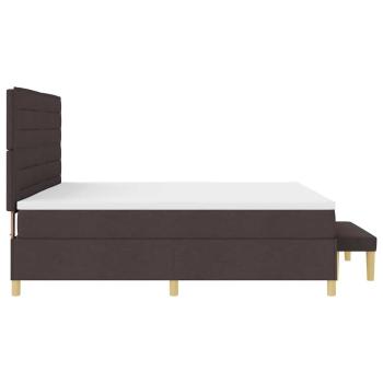 Boxspringbett mit Matratze & Bank Dunkelbraun 200x200 cm Stoff