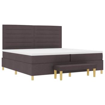 Boxspringbett mit Matratze & Bank Dunkelbraun 200x200 cm Stoff