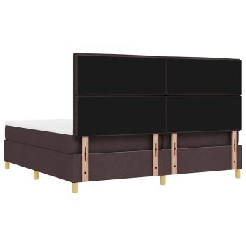 Boxspringbett mit Matratze & Bank Dunkelbraun 200x200 cm Stoff