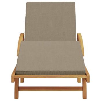 Klappbare Sonnenliege mit Rädern & Kissen Taupe Massivholz Akazie