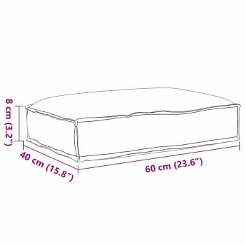Pallet Kissen für Sitz Grau 60x40x8 cm Oxford-Stoff