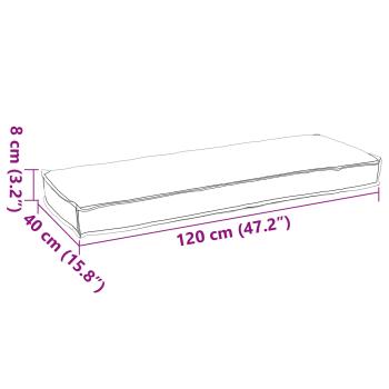 Pallet Kissen für Bank Taupe 120x40x8 cm Oxford Stoff