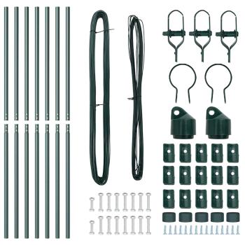 Zaunpfosten Set 7 Teile Grün Metall