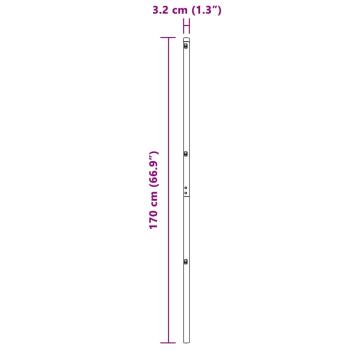 Zaunpfosten Set 7 Teile Grau Metall