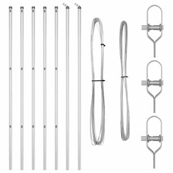 Zaunpfosten Set Set von 14 Silber Galvanisierter Stahl